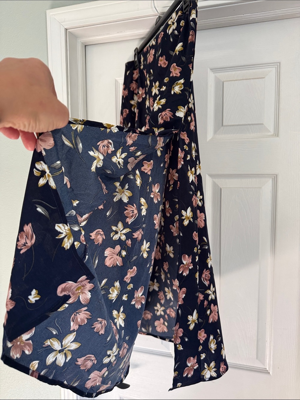 Cupshe Blue Maxi Skirt with Pink and White Floral Print - Picture 2 of 2